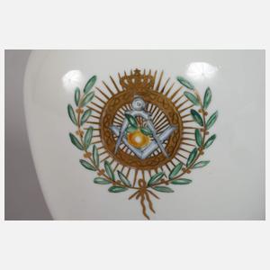 Meißen Teichert Deckelvase Freimaurersymbol