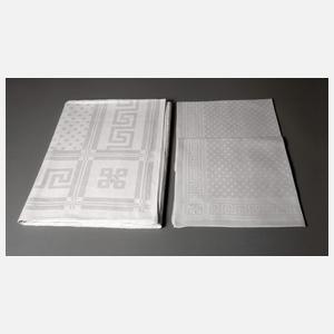 Tafeltuch und Paar Servietten Mäanderbanddekor