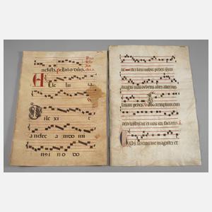 Zwei große Antiphonarblätter