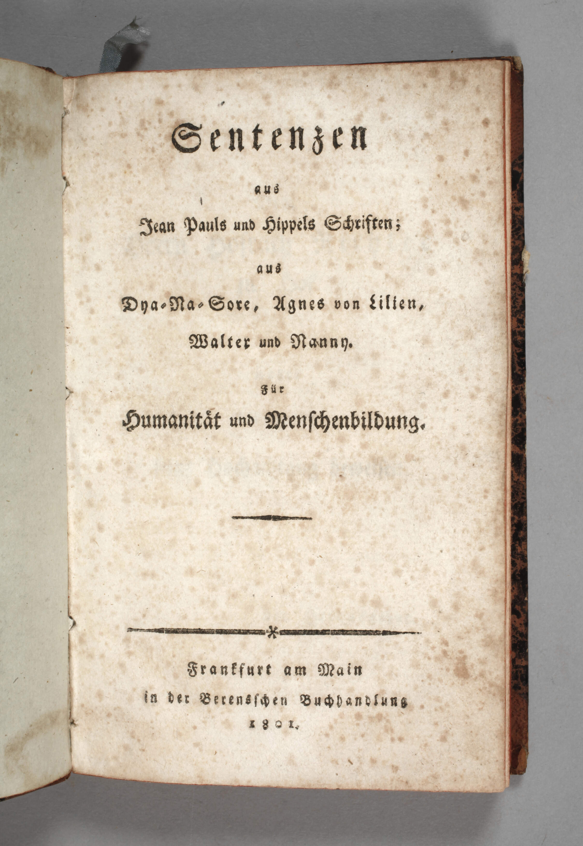 Sentenzen aus Jean Pauls und Hippels Schriften