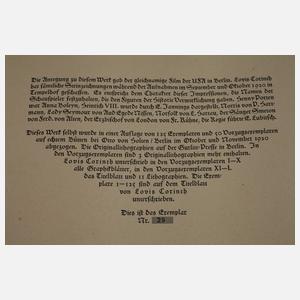 Lithographien von Lovis Corinth zu Anna Boleyn