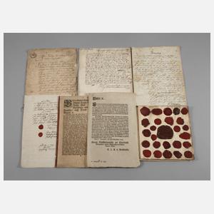 Siegelsammlung und Konvolut alte Handschriften