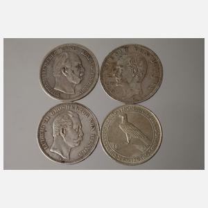 Vier Silbermünzen Deutsches Reich