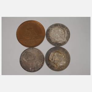 Konvolut Silbermünzen Preußen Wilhelm II.