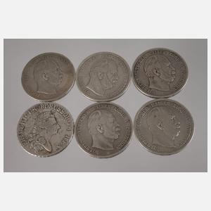 Konvolut Silbermünzen Preußen