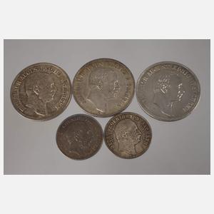 Konvolut Silbermünzen Sachsen