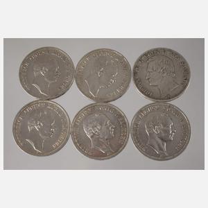 Konvolut Silbermünzen Sachsen