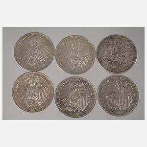 Konvolut Silbermünzen Sachsen