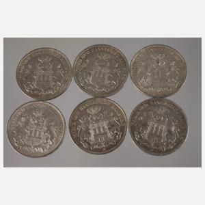 Konvolut Silbermünzen Hamburg