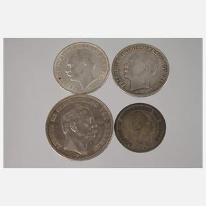 Konvolut Silbermünzen Hessen und Baden