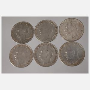 Konvolut Silbermünzen Hessen und Baden