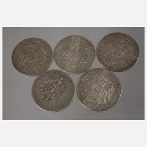 Konvolut Silbermünzen Bayern