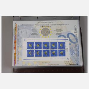 Konvolut Numisblätter DM und Euro