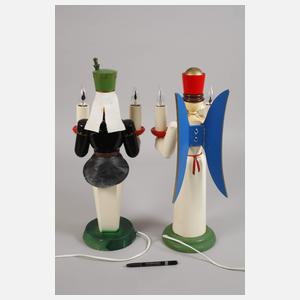 Paar große Lichterfiguren Erzgebirge