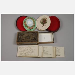 Konvolut Papierantiquitäten/Stammbuch-Kassetten