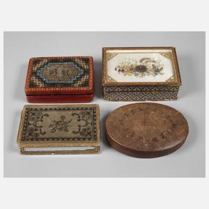 Konvolut Papierantiquitäten/Stammbuch-Kassetten