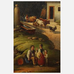 Bilderuhr Biedermeier