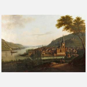 Bilderuhr mit Ansicht Bingen am Rhein 1822