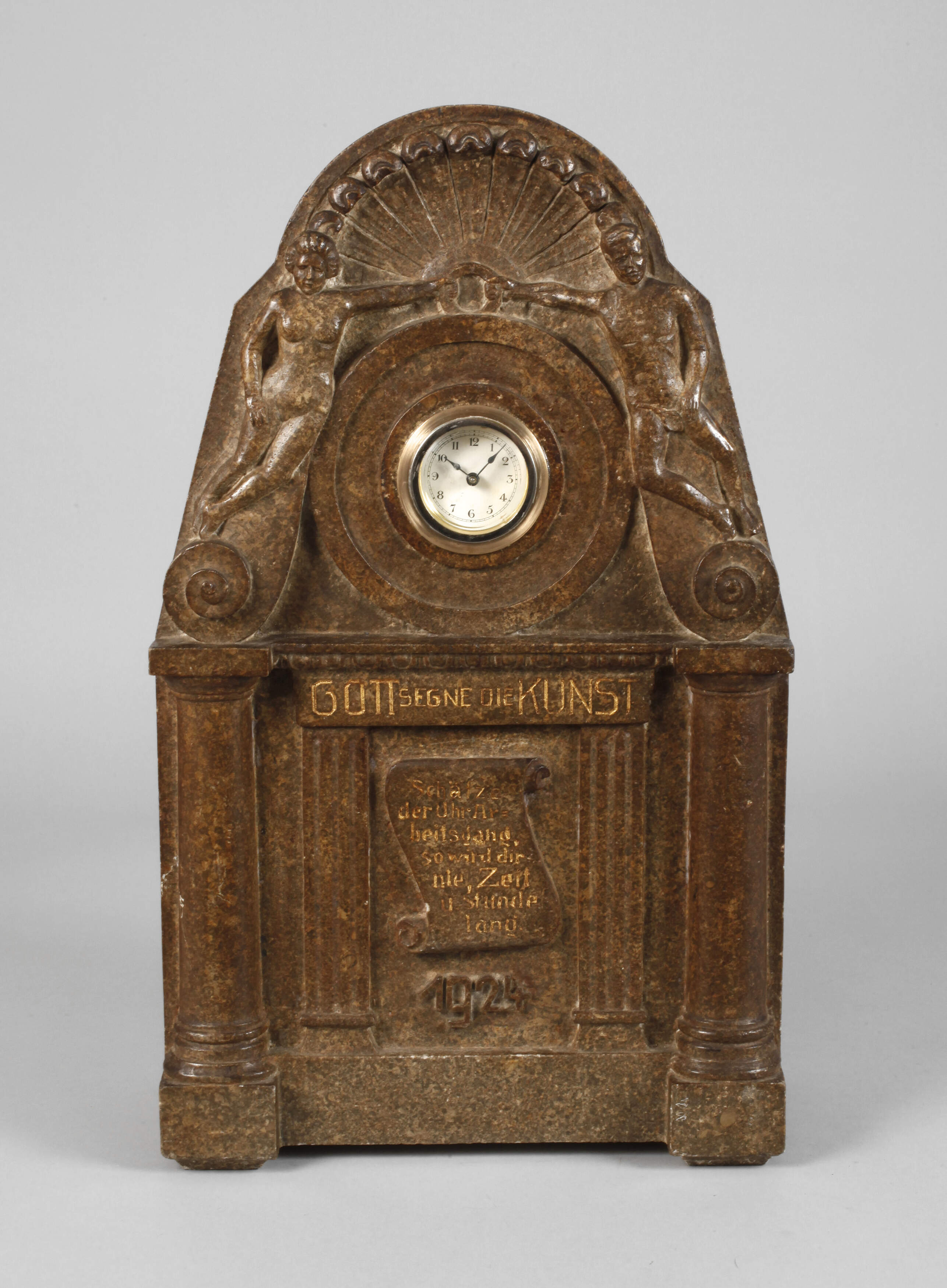 Kaminuhr "Gott segne die Kunst"