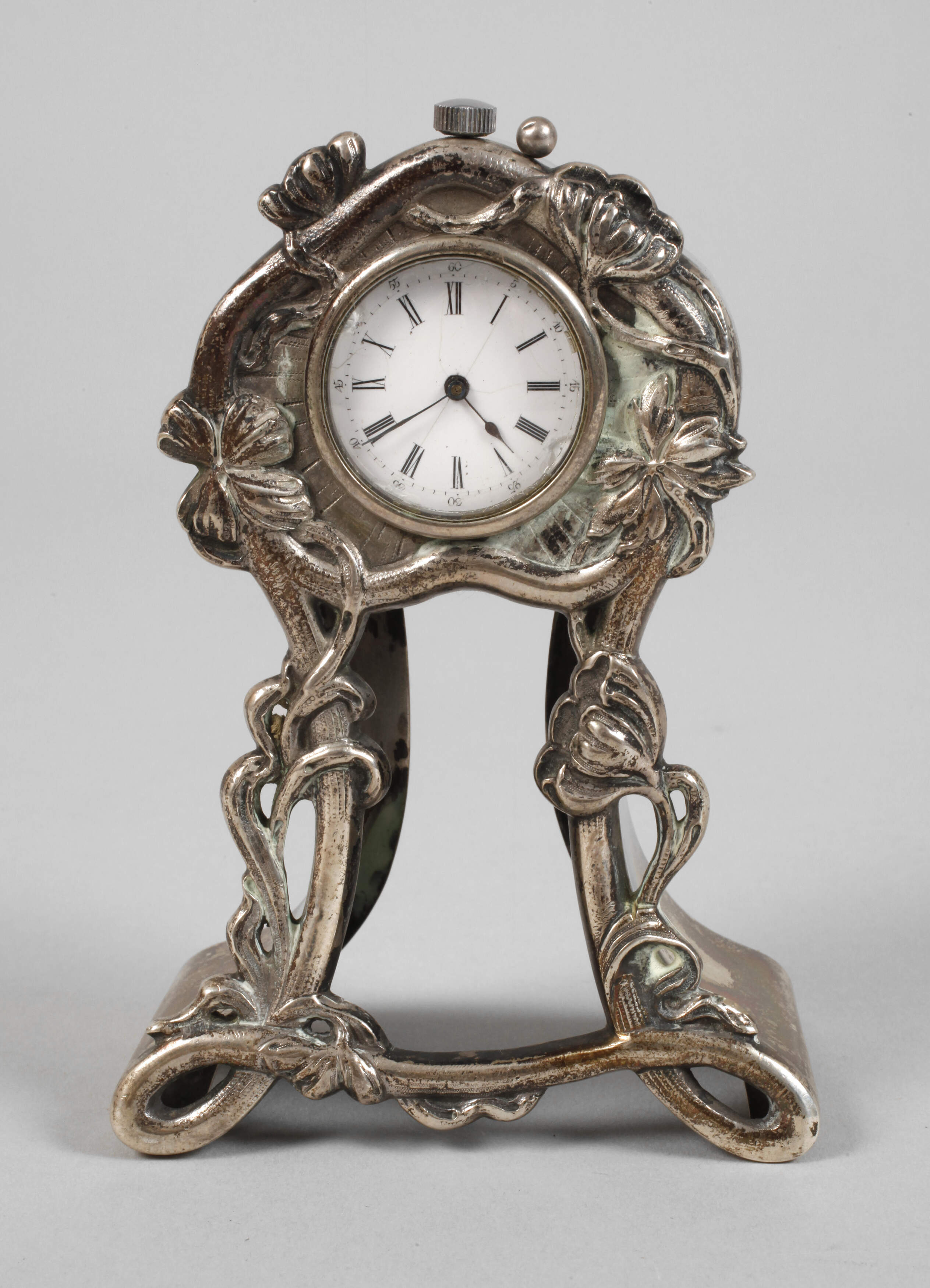 Tischuhr Jugendstil Silber