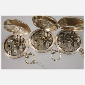 Neun Taschenuhren G. Jacot Locle