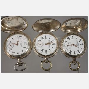 Neun Taschenuhren G. Jacot Locle