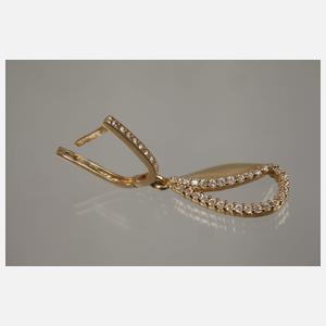 Paar Ohrhänger mit Diamanten