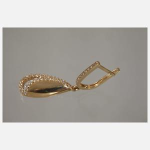 Paar Ohrhänger mit Diamanten