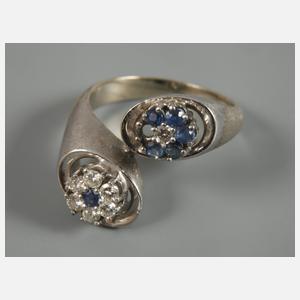 Damenring mit Saphiren und Brillanten