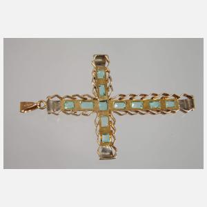 Kreuzanhänger mit Steinbesatz