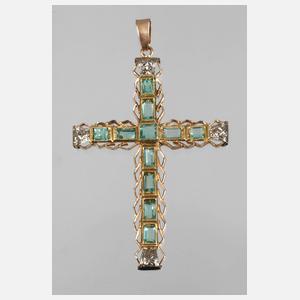 Kreuzanhänger mit Steinbesatz