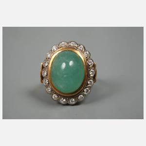 Damenring mit Smaragd und Brillanten
