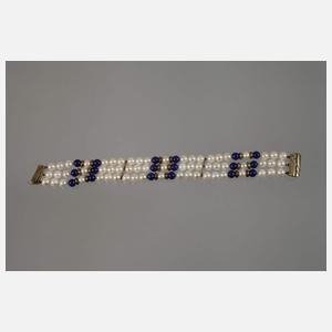 Perlenarmband mit Lapislazuli