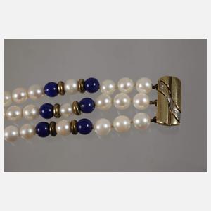Perlenarmband mit Lapislazuli