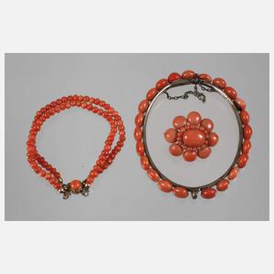 Konvolut historischer Korallenschmuck