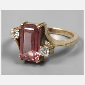 Damenring mit Rubellit und Brillanten