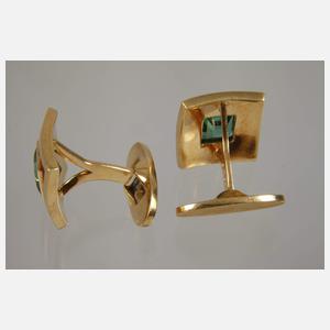 Paar Manschettenknöpfe mit Turmalinen