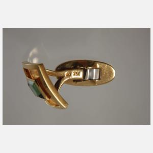 Paar Manschettenknöpfe mit Turmalinen