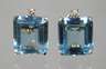 Paar Ohrstecker mit Blautopasen und Brillanten