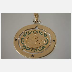 Anhänger mit Achatkamee und Brillanten