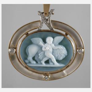 Anhänger mit Achatkamee und Brillanten