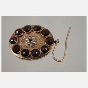 Paar Ohrhänger mit Granaten und Perlen