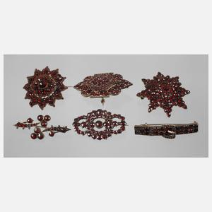 Konvolut Granatbroschen