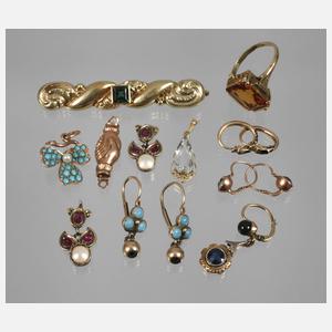Konvolut historischer Goldschmuck