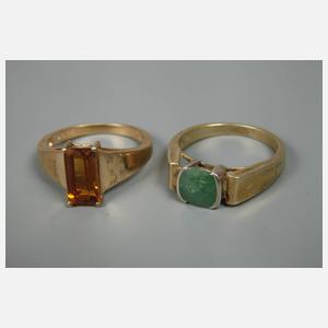 Konvolut Herrenringe mit seltenen Steinen