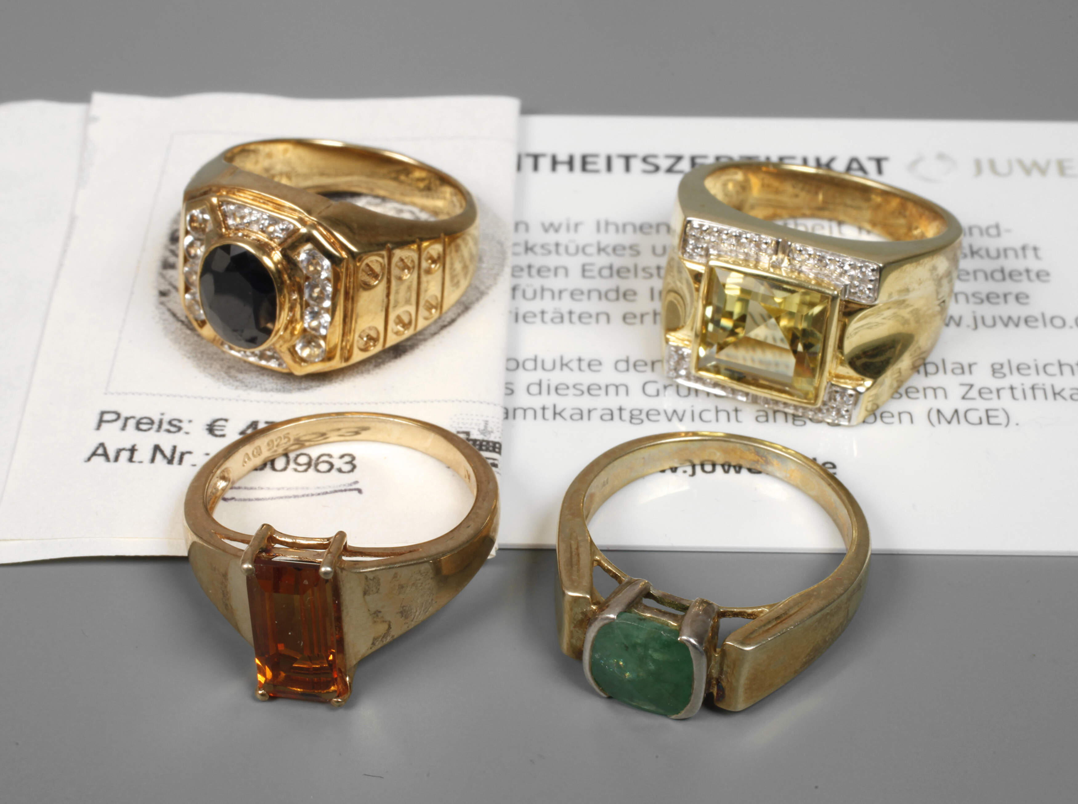 Konvolut Herrenringe mit seltenen Steinen