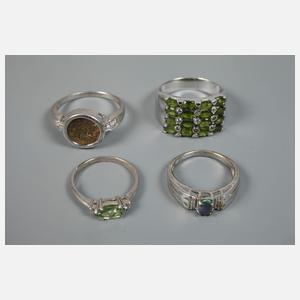 Konvolut Ringe mit seltenen Steinen