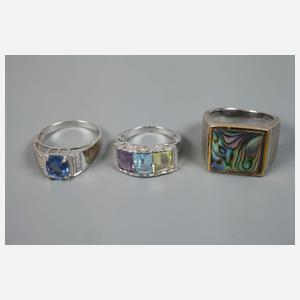 Konvolut Ringe mit seltenen Steinen
