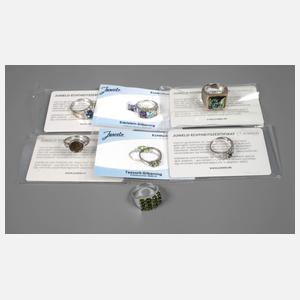 Konvolut Ringe mit seltenen Steinen