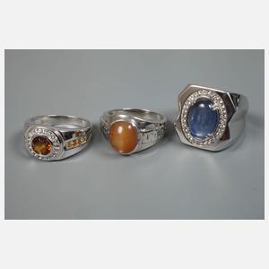 Konvolut Ringe mit ungewöhnlichen Steinen